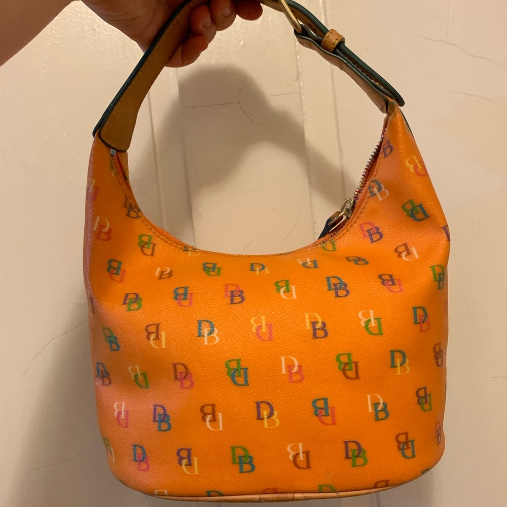 Dooney & Burke Mini Signature Orange Bucket Bag
